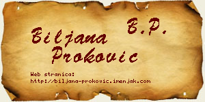 Biljana Proković vizit kartica